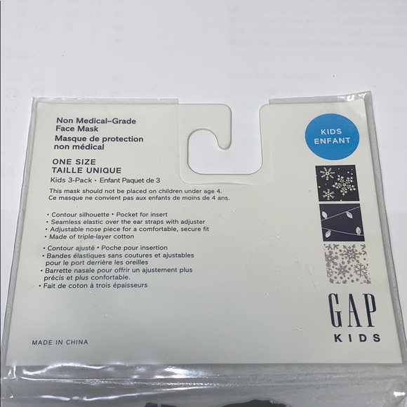 Gap Kids Face Masks,Contour w/ Filter Pocket,3Pack - Picture 12 of 16